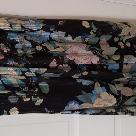 Adrianna Papell Floral Maxi Dress - Black and Blue - Picture 4 of 16